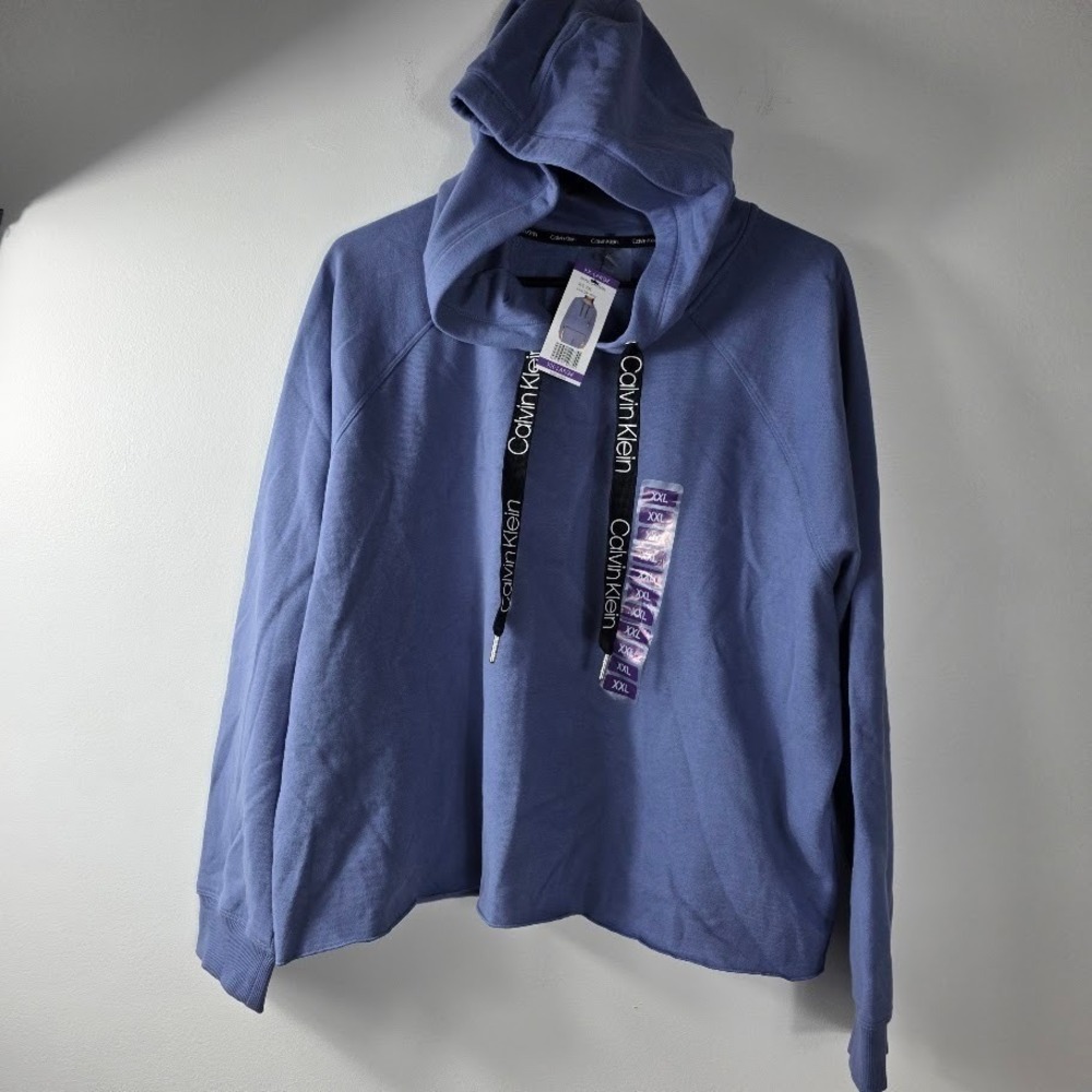 Calvin Klein Women's XXL Periwinkle Blue Cotton Blend Hoodie‎ Sweatshirt
